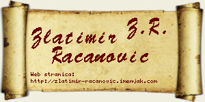 Zlatimir Račanović vizit kartica